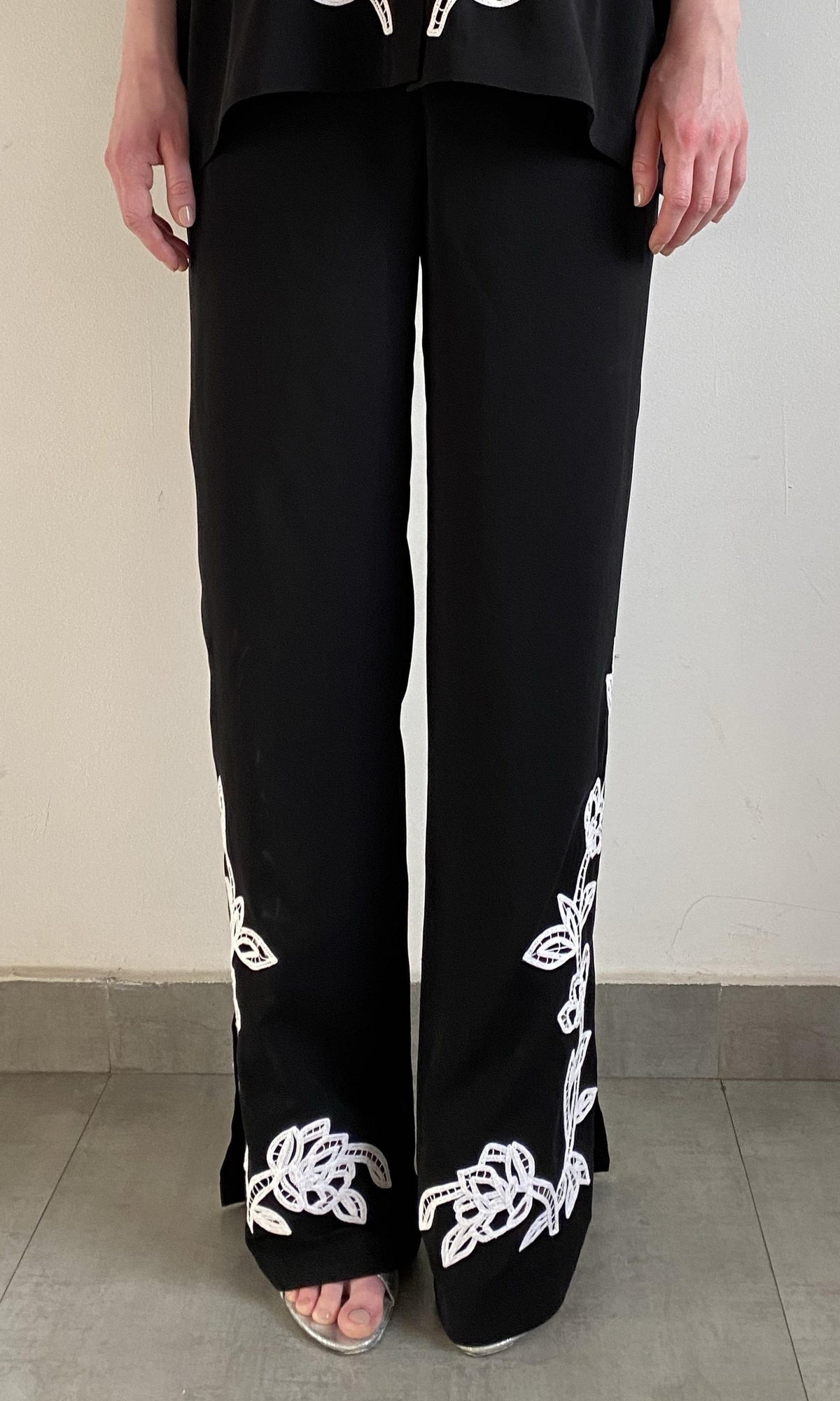 Womens | Daha Polyester Crepe Pants | Black White