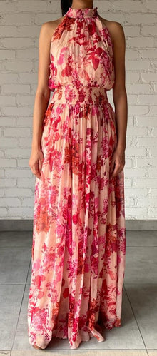 Hemant & Nandita | Dali Ruched Long Dress | Pink