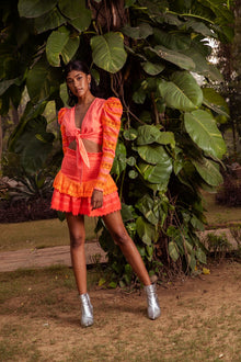 Hemant & Nandita | Dayo Short Skirt | Neon Pink