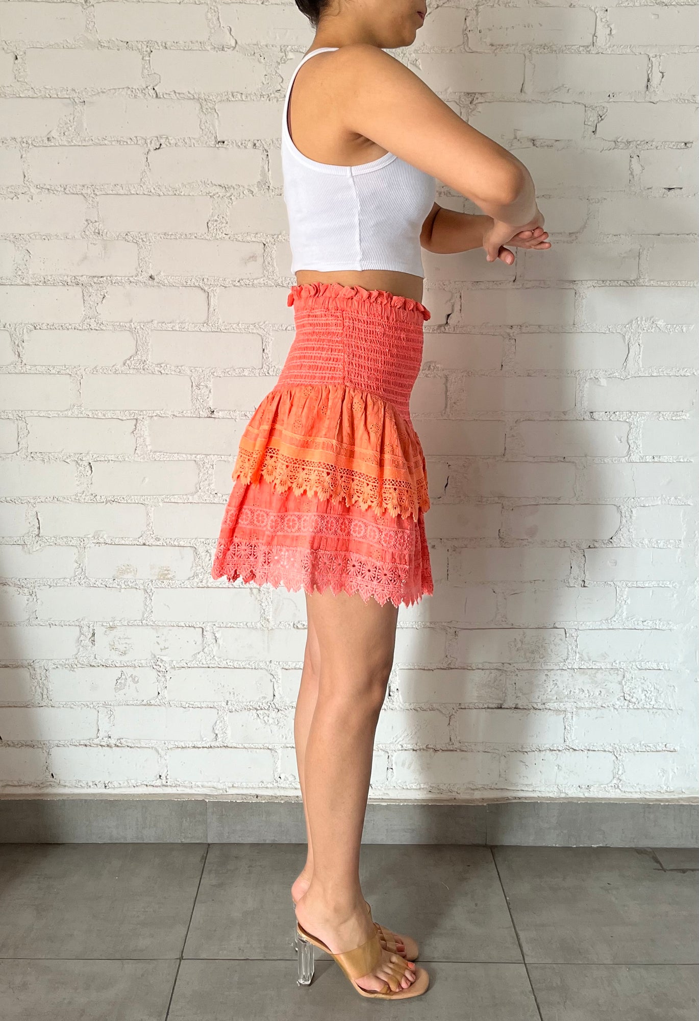 Hemant & Nandita | Dayo Short Skirt | Neon Pink