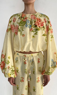 Womens | Dhun Linen Cotton Bubble Hem Top | Multi