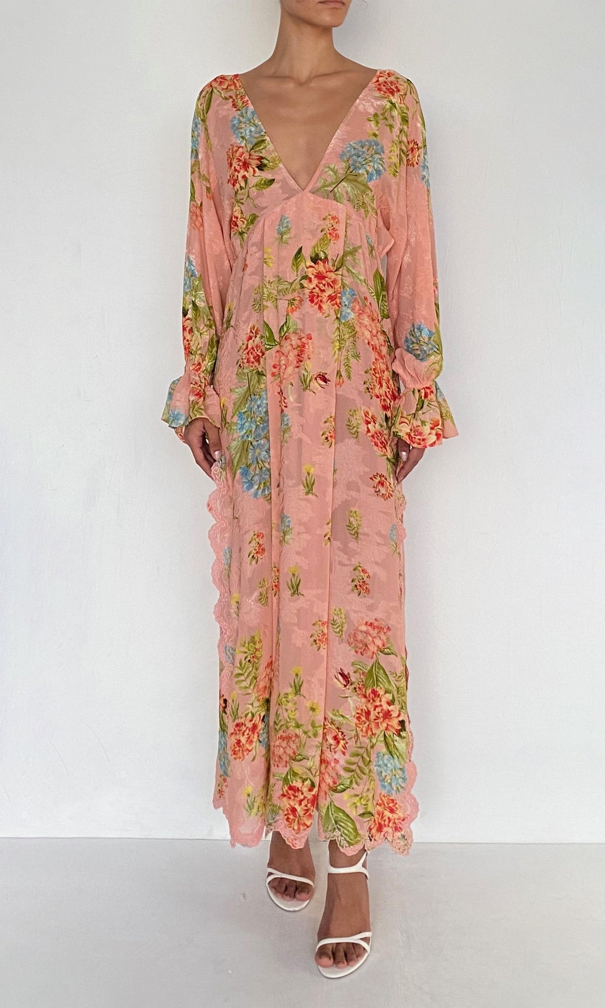 Womens | Dhun Viscose Ggt Dobby Kaftan With Printed Slip | Multi