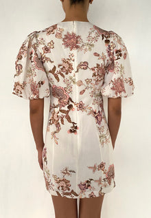 Round-Neck Short Sleeve Mini Dress | White