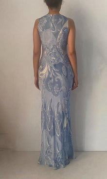 Womens | Fiza Viscose Satin Long Dress |SP25 | Powder Blue
