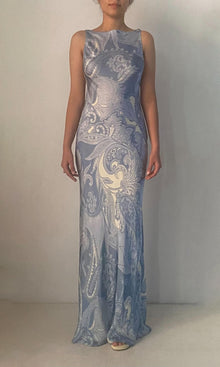Womens | Fiza Viscose Satin Long Dress |SP25 | Powder Blue
