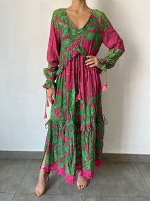 Hemant & Nandita | Goa Kaftan | Green/Pink