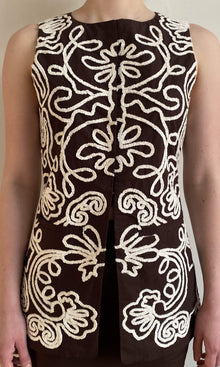 Hemant And Nandita | Ilaya Linen Cotton Waist Coat | Brown