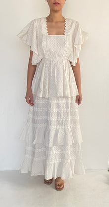 Hemant & Nandita | Cotton Long Dress | White
