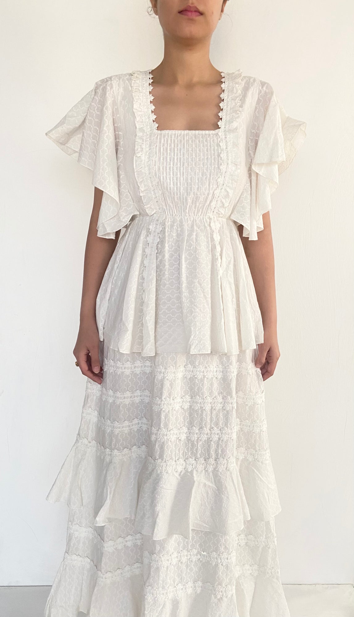Hemant & Nandita | Cotton Long Dress | White