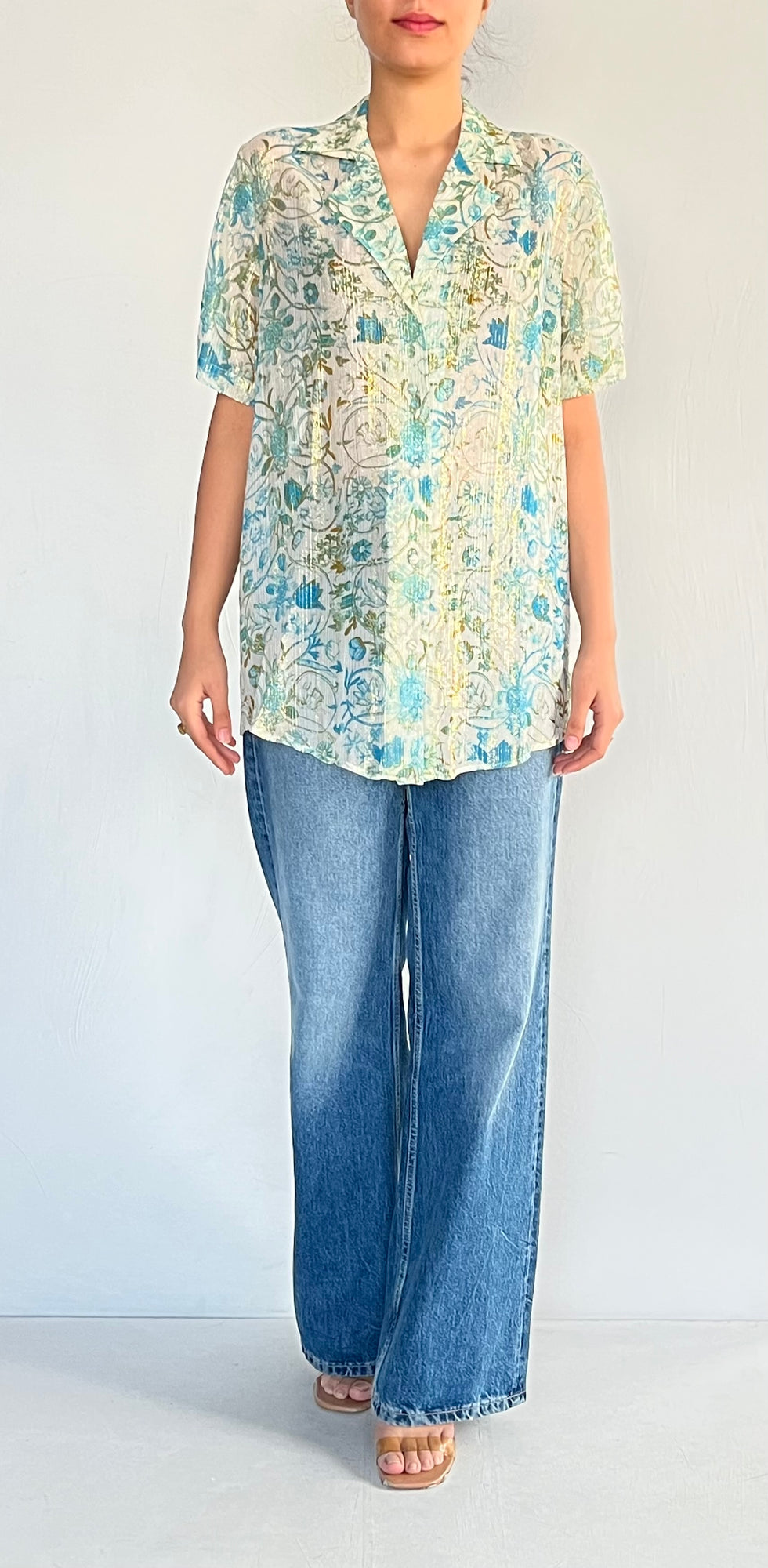 Hemant & Nandita | Lurex Shirt | Green