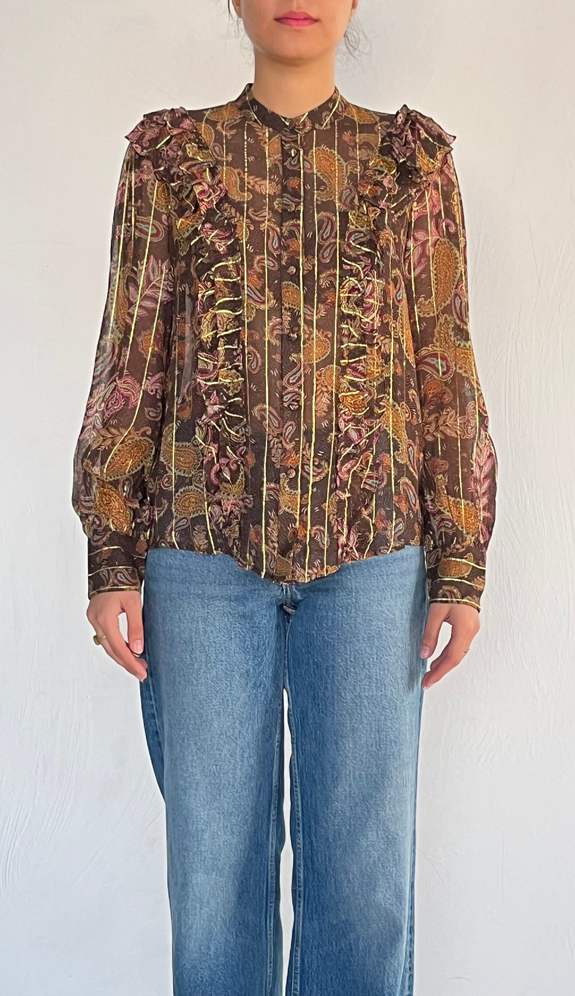 Hemant & Nandita | Brown Lurex Shirt | Brown