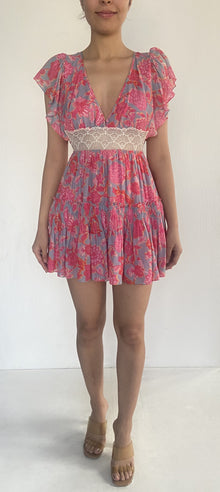 Hemant & Nandita | Fringe Detailed Sleeveless Short Dress | Pink