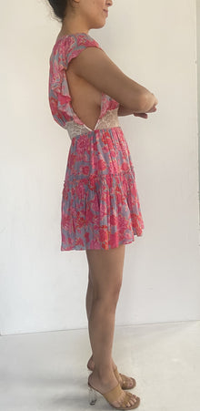 Hemant & Nandita | Fringe Detailed Sleeveless Short Dress | Pink