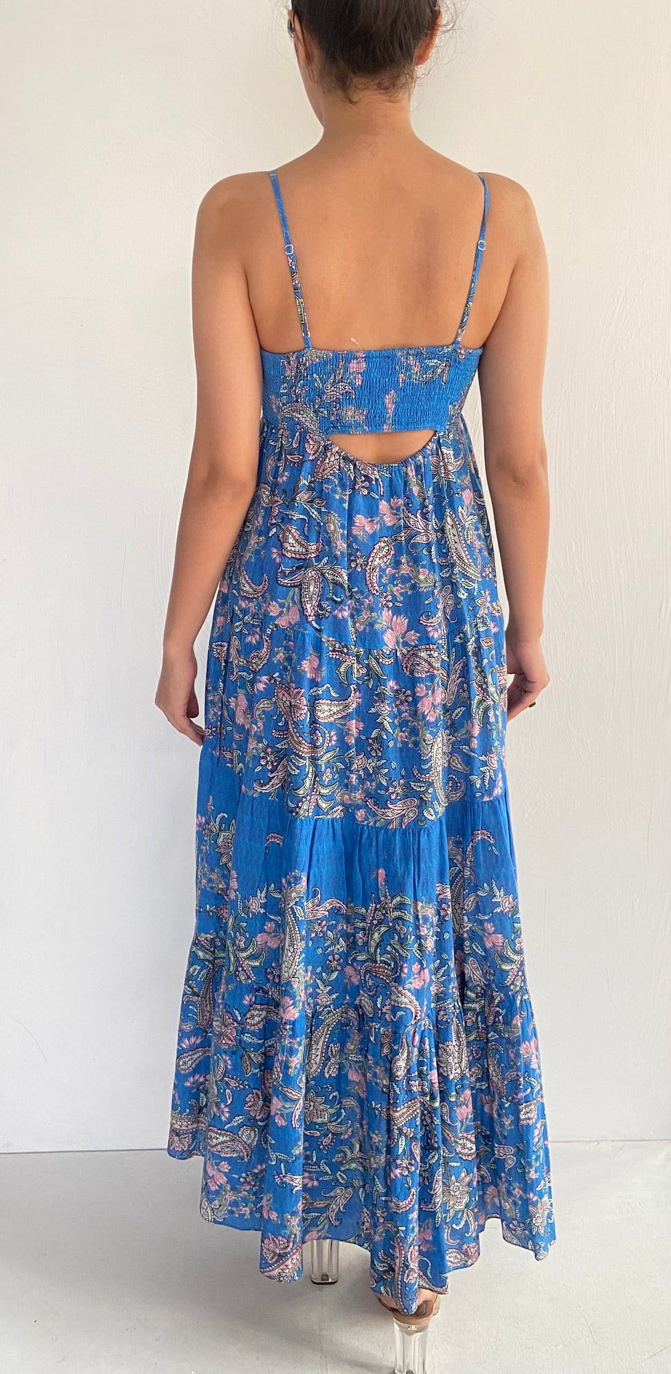 Hemant & Nandita | Cotton Midi Dress | Blue