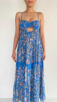 Hemant & Nandita | Cotton Midi Dress | Blue