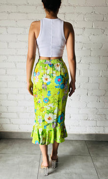 Hemant & Nandita | Floral Midi Skirt | Green