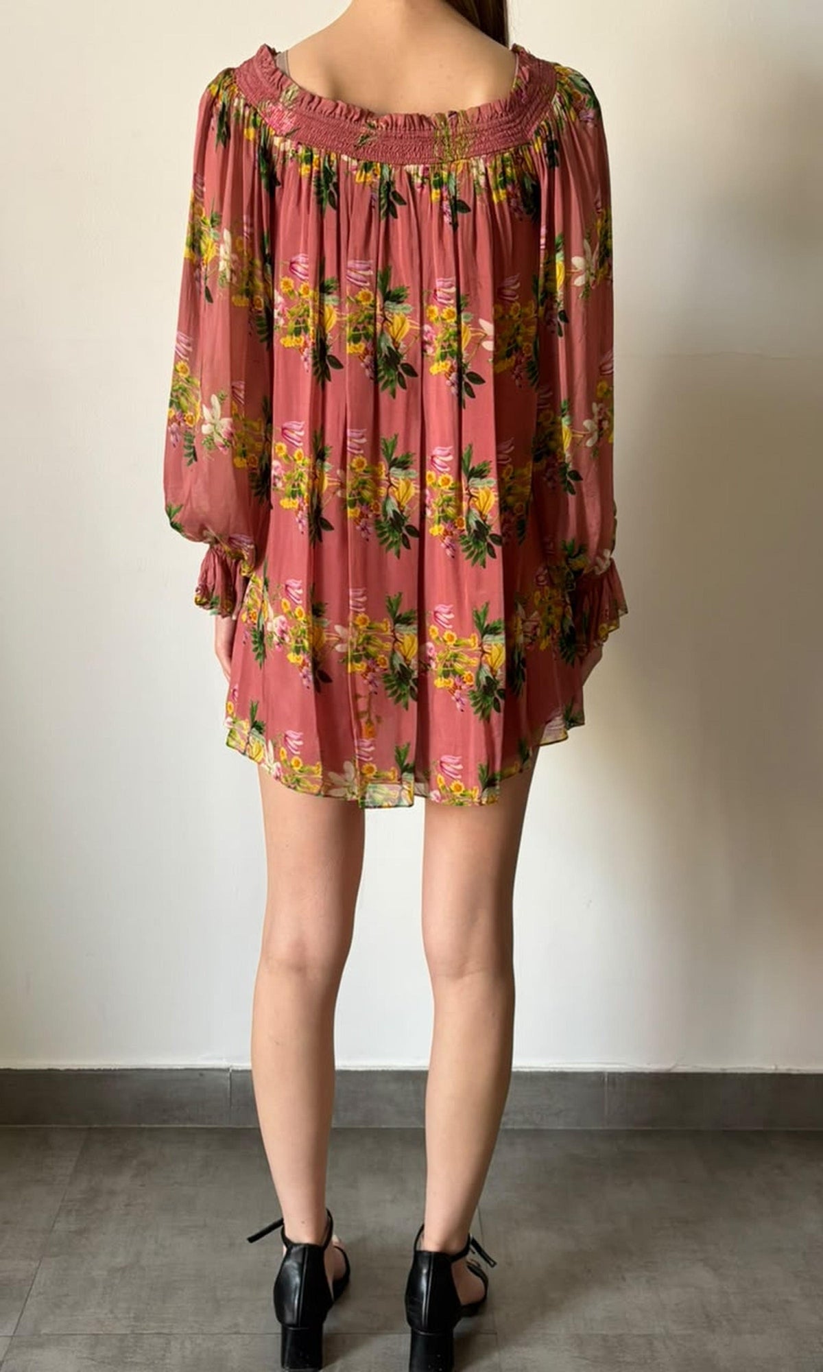 Womens | Inv Flat Chiffon Flowy Silhouette Short Dress | Peach