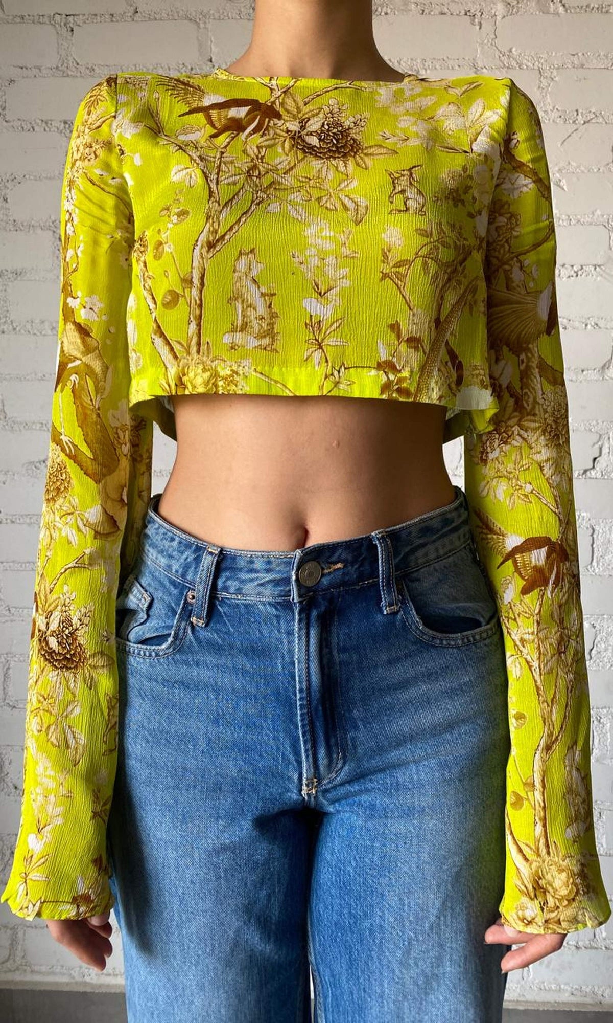 Womens | Inv Polyester Crepe Top | Neon Green