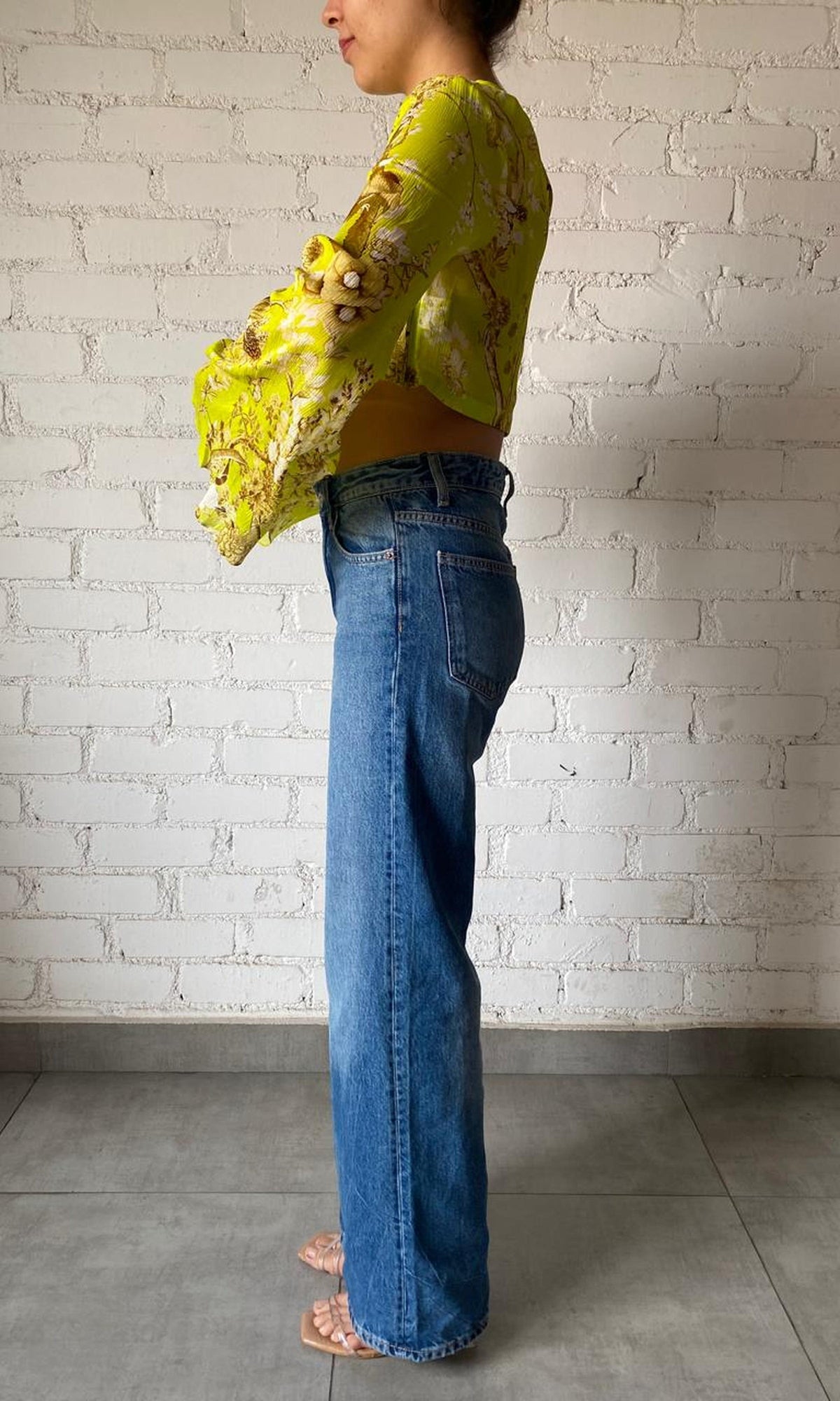 Womens | Inv Polyester Crepe Top | Neon Green