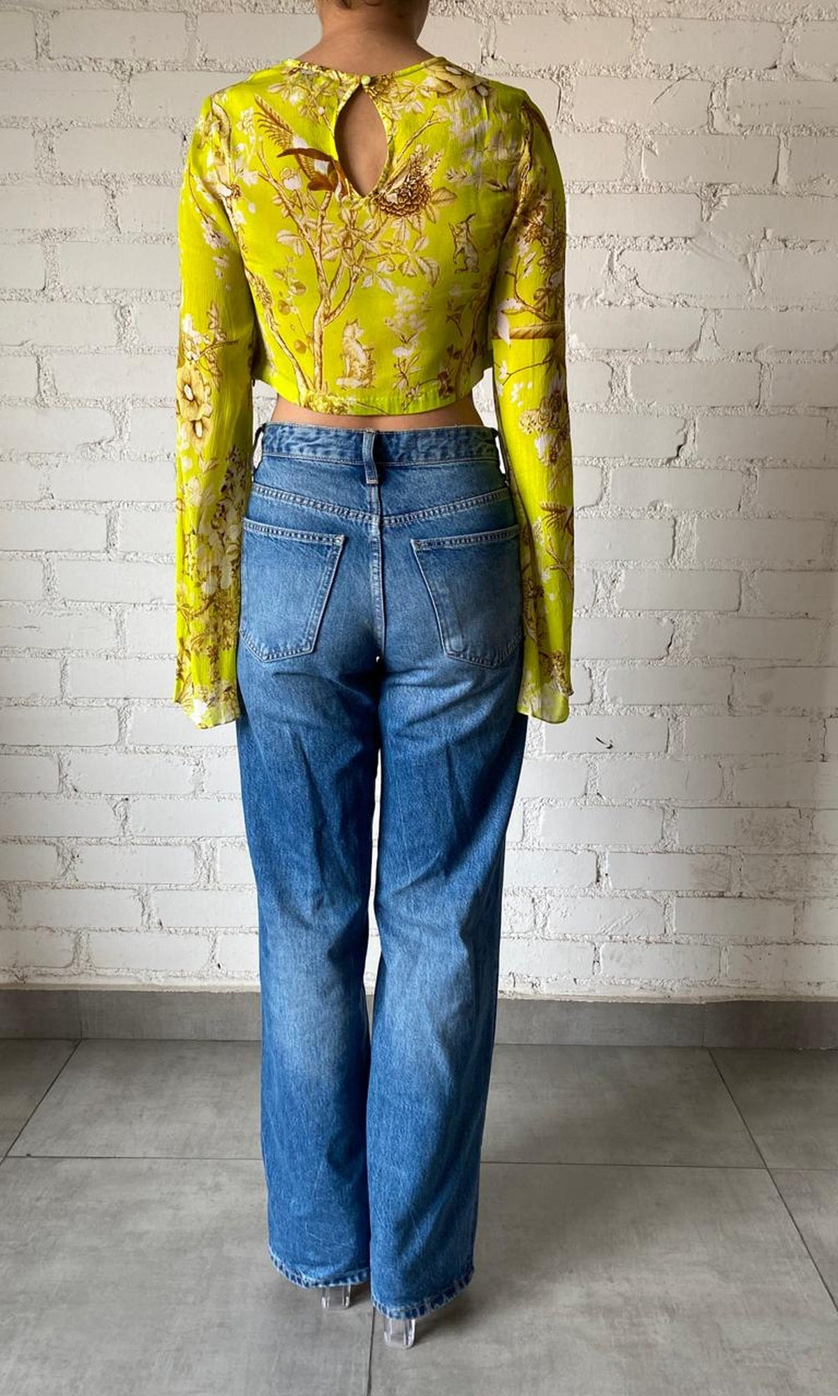 Womens | Inv Polyester Crepe Top | Neon Green