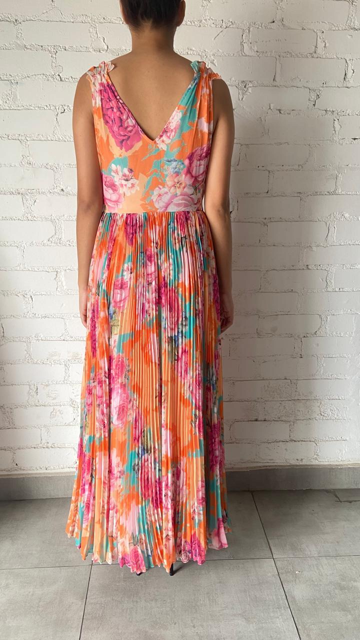 Hemant & Nandita | Bela Long Dress | Orange