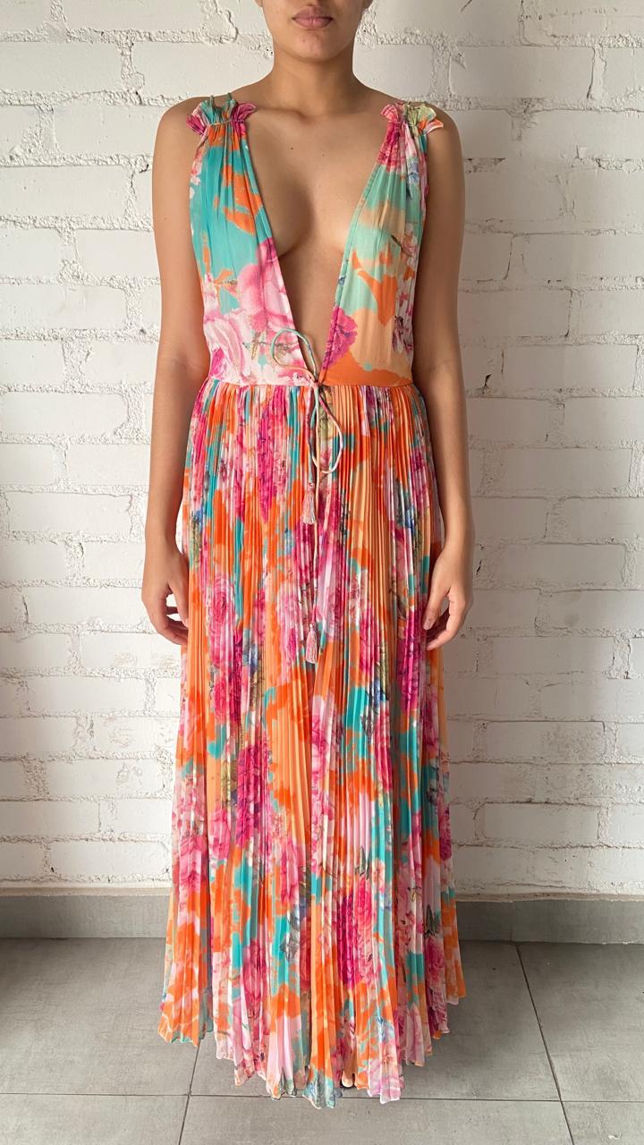 Hemant & Nandita | Bela Long Dress | Orange