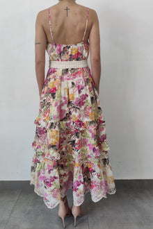 Hemant & Nandita | Charu Midi Dress | White Multi