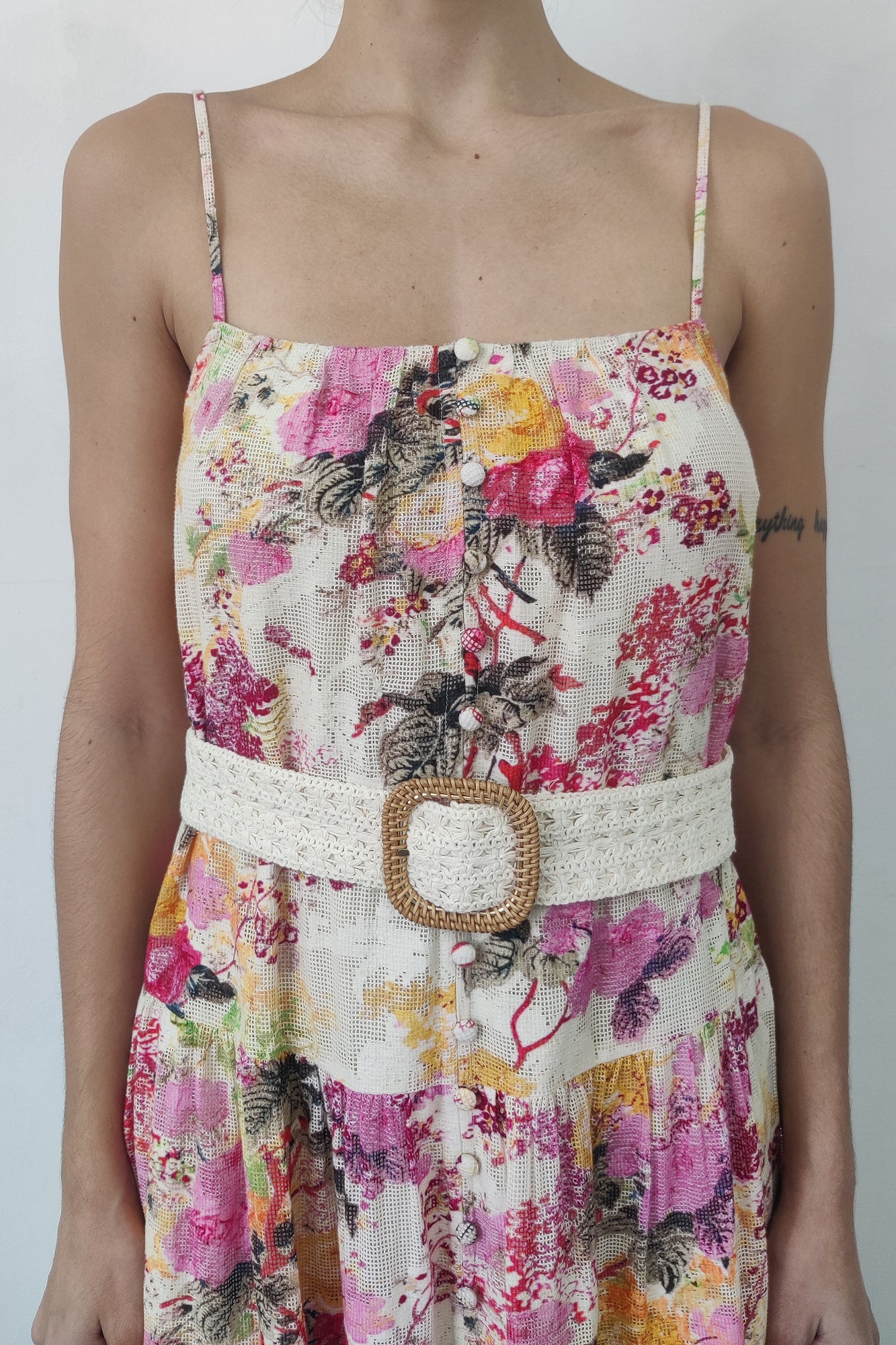 Hemant & Nandita | Charu Midi Dress | White Multi