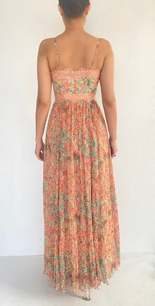 Hemant & Nandita | LD Spaghetti Strap Long Dress | Green Multi
