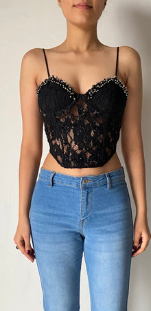 Hemant & Nandita | Mari Corset Strappy Top | Black