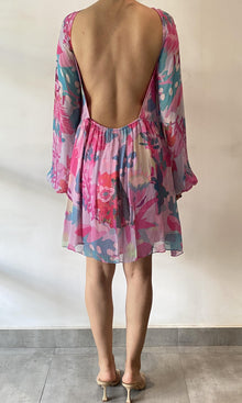 Womens | Inv Viscose Boatneck Short Dress | Pink Multi