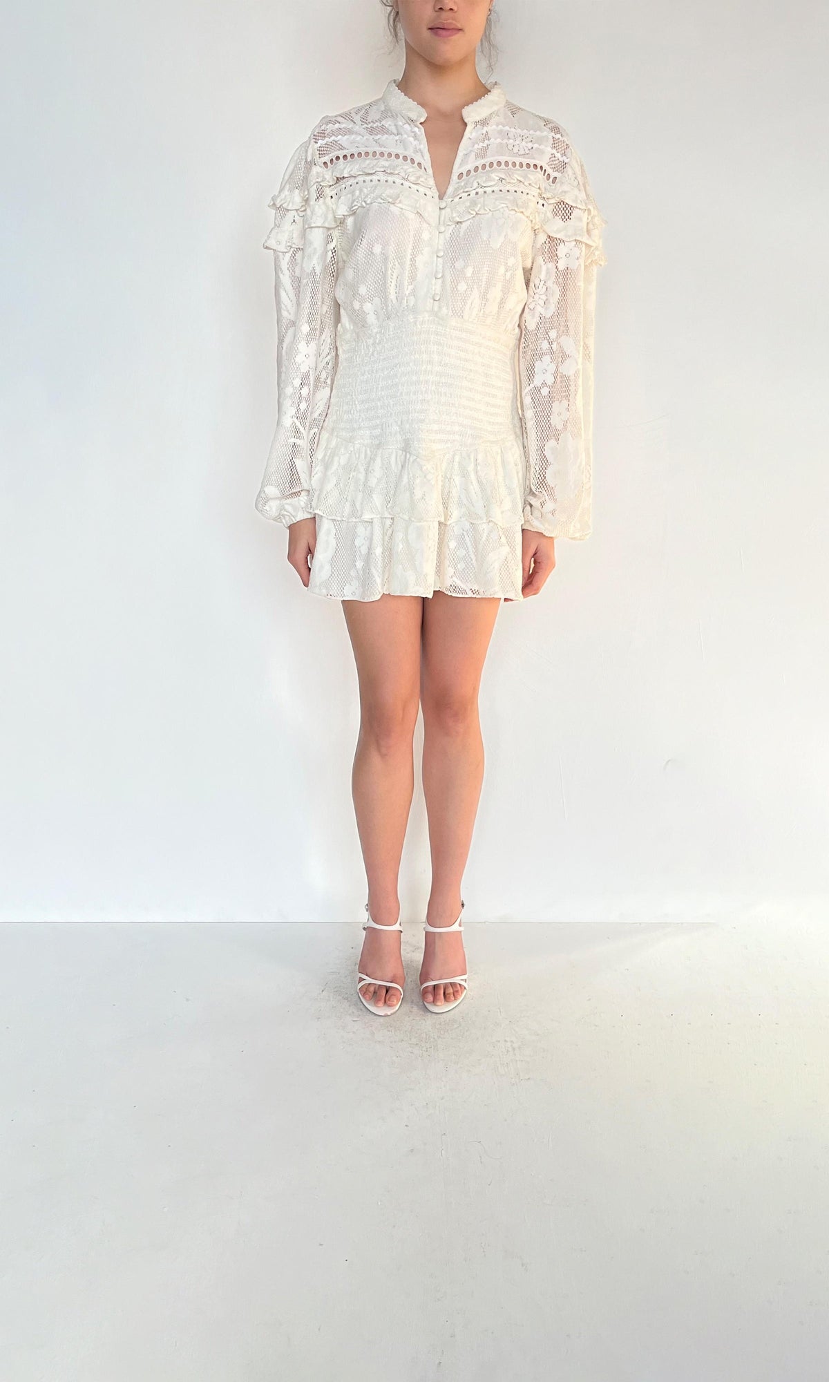 Hemant And Nandita | Inv Viscose Georgette Nysa Short Dress | White