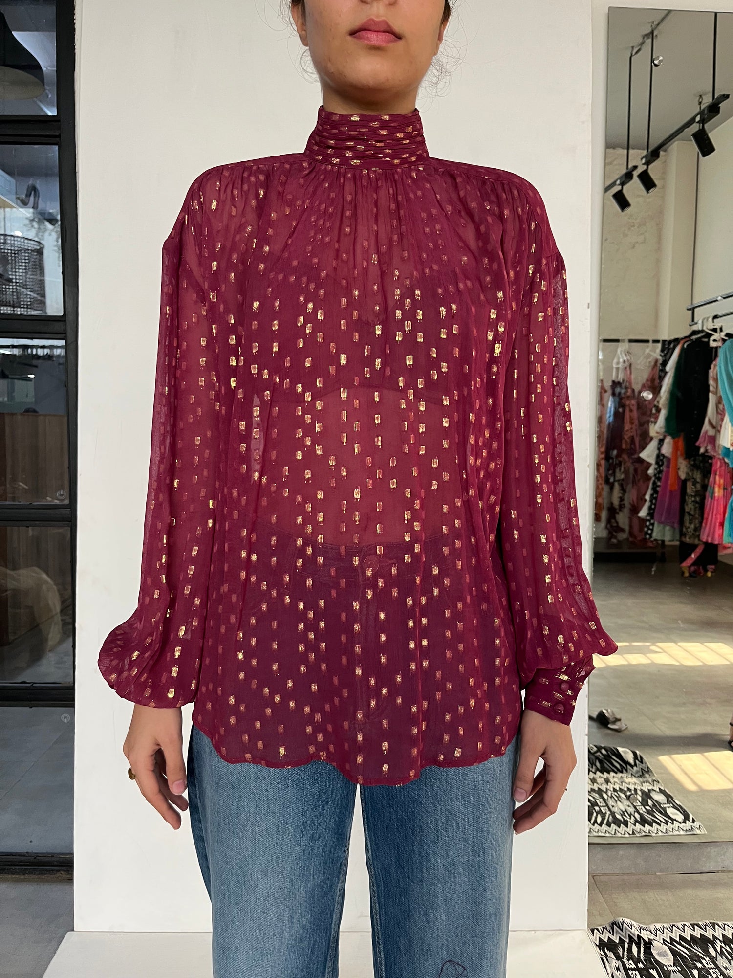 Hemant & Nandita | Maroon Foil Top | Maroon