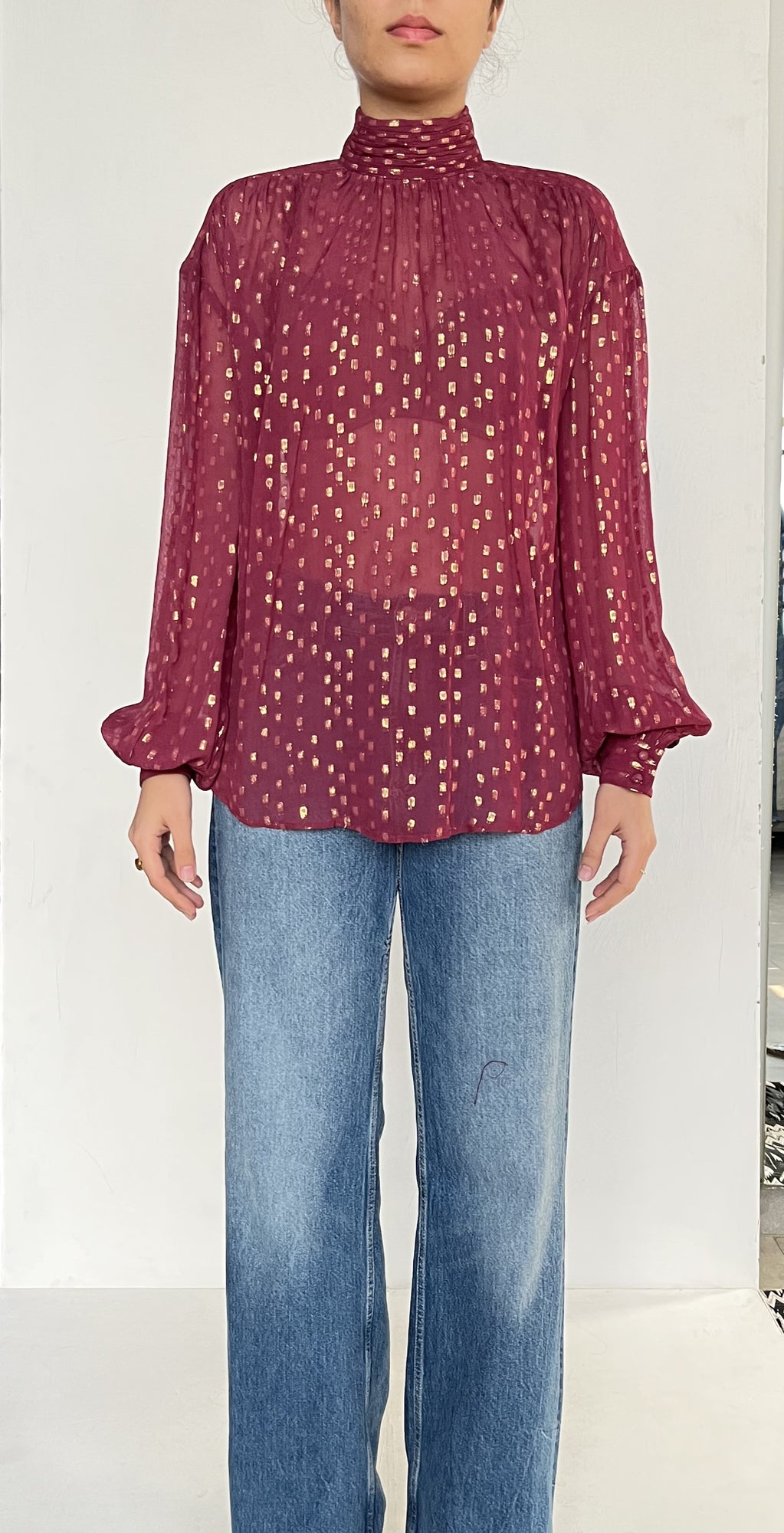 Hemant & Nandita | Maroon Foil Top | Maroon