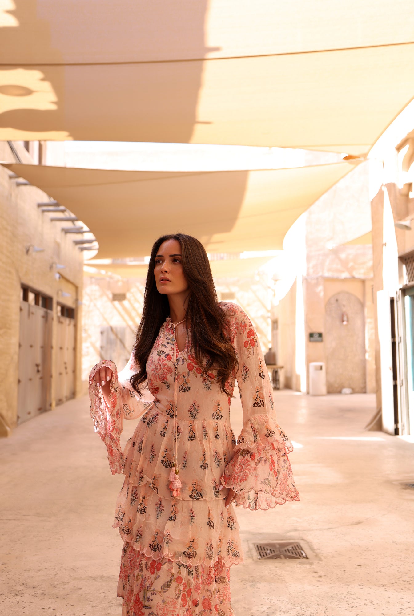 Hemant & Nandita | Isla Maxi Dress | Peach