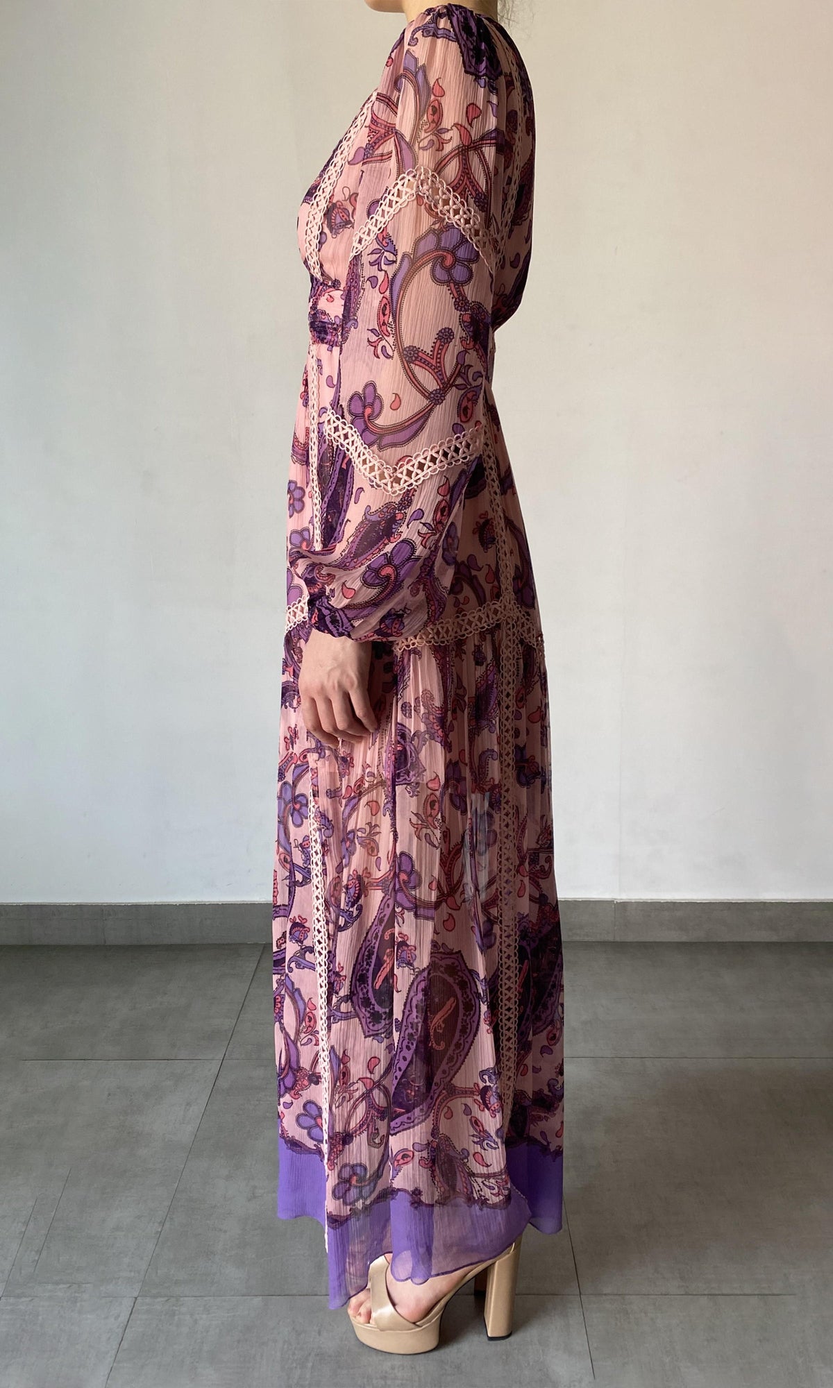 Womens | Jaya Viscose Long Dress | Purple