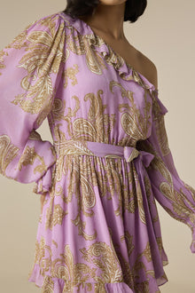 Romper With Tie Up Belt | Lilac