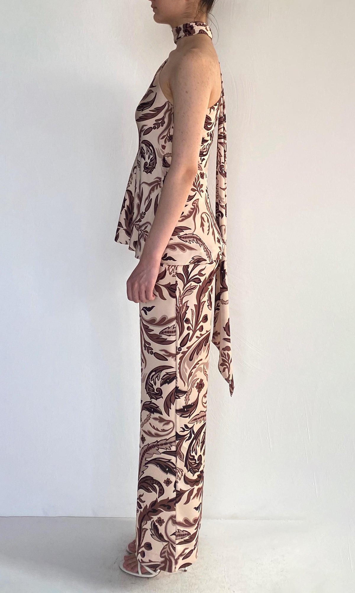 Womens | Lira Polyester Double Satin Pants | Eggshell