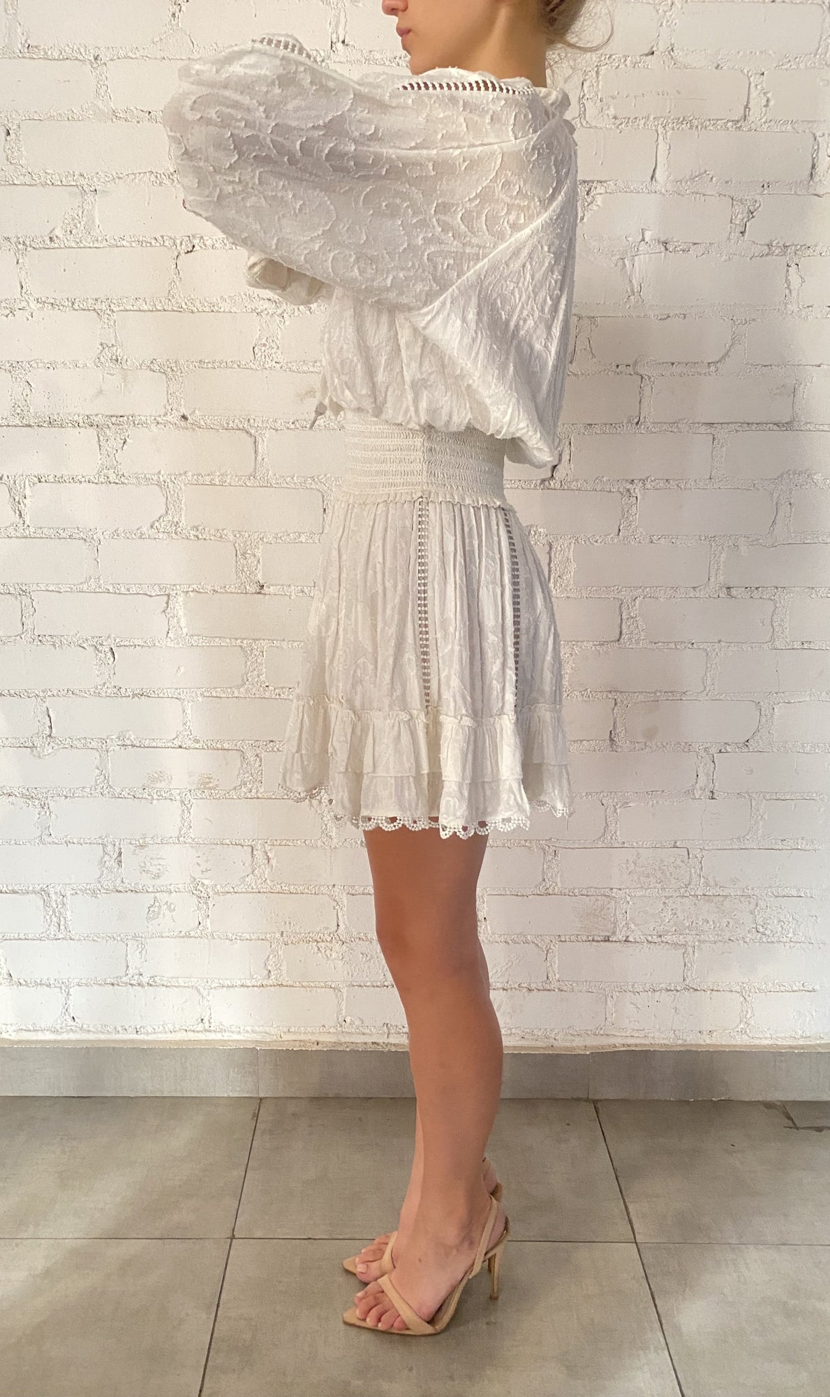 Hemant & Nandita | Mavi Short Dress | Off-White