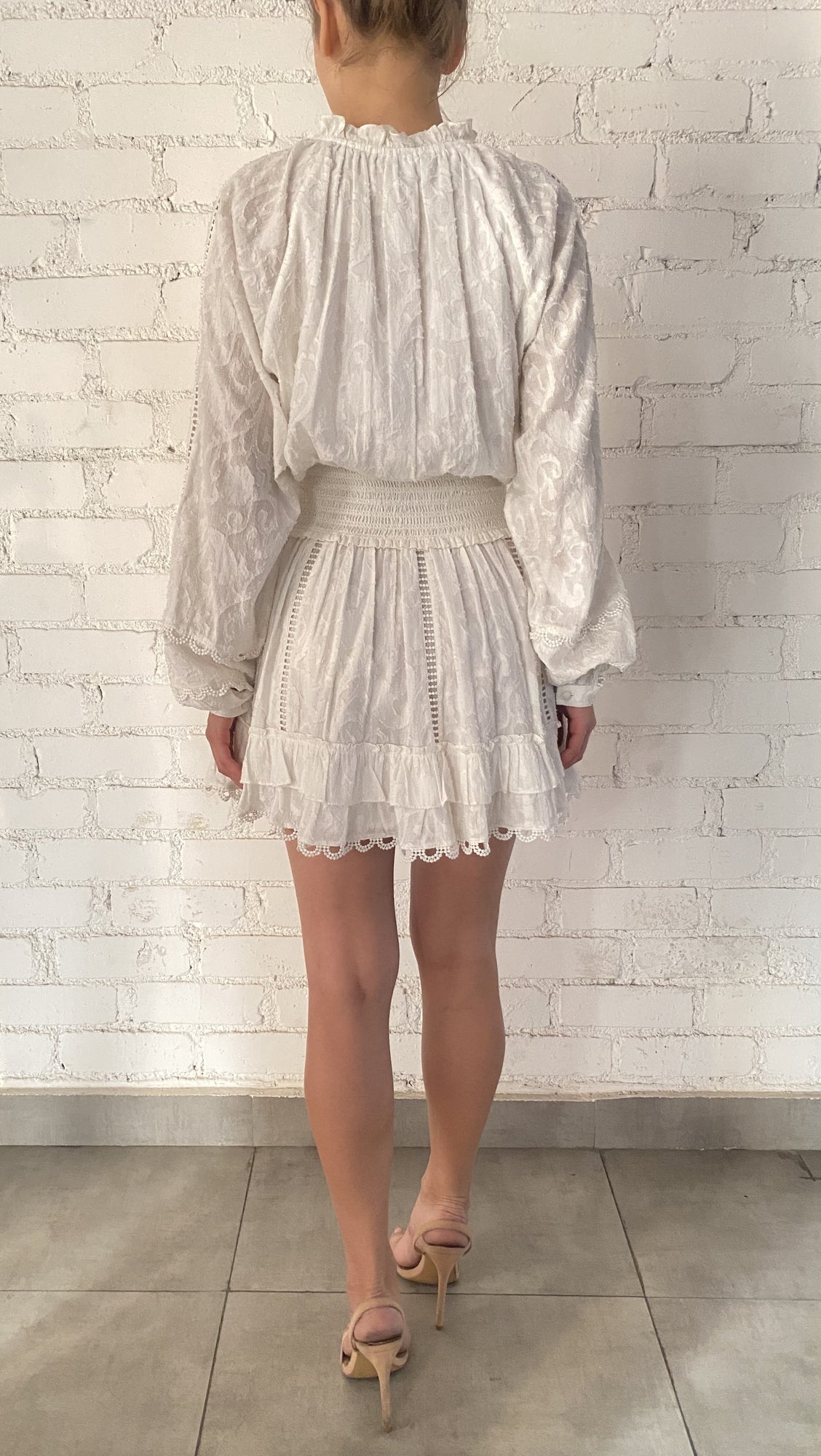 Hemant & Nandita | Mavi Short Dress | Off-White