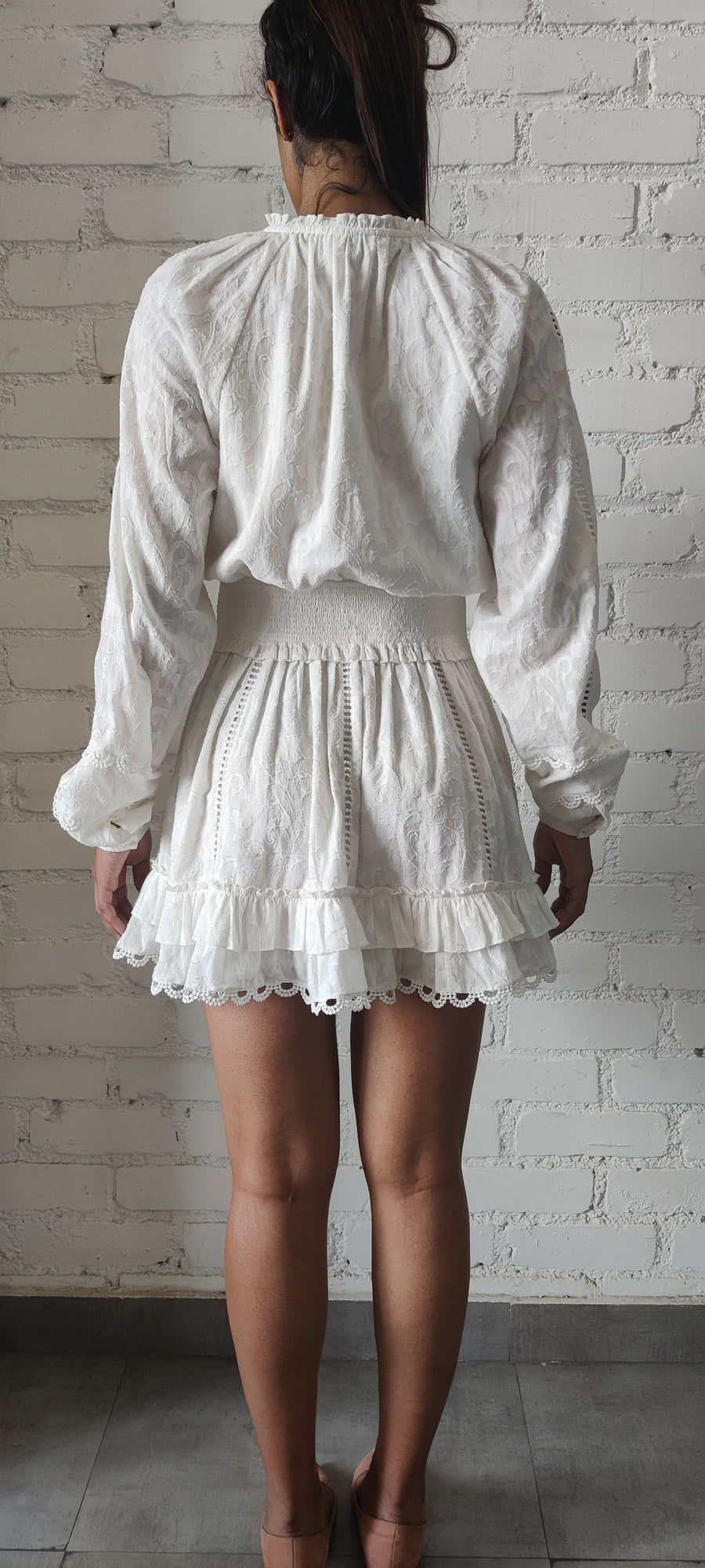 Hemant & Nandita | Mavi Short Dress | Off-White