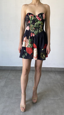 Hemant & Nandita | Naaz Sleeveless Short Dress | Black/Peach