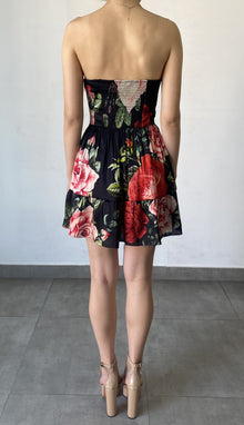 Hemant & Nandita | Naaz Sleeveless Short Dress | Black/Peach