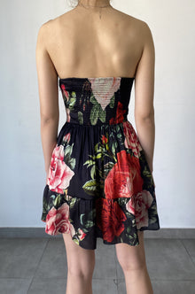 Hemant & Nandita | Naaz Sleeveless Short Dress | Black/Peach