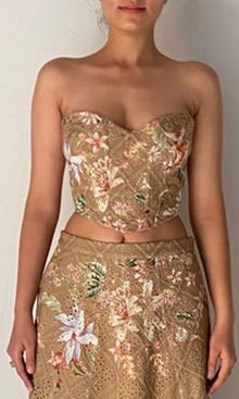 Womens | Nava Cotton Schiffli Corset Top | Beige