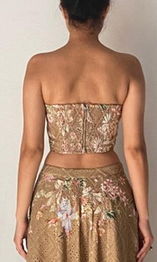 Womens | Nava Cotton Schiffli Corset Top | Beige