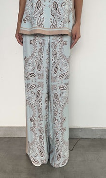 Womens | Navi Viscose Heavy Crepe Straight Pants | Blue Brown