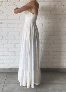Hemant & Nandita | Nera Sweetheart-Neck Sleeveless Long Dress | White