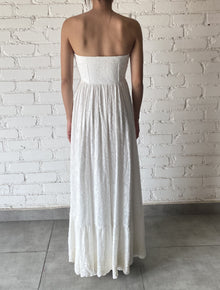 Hemant & Nandita | Nera Sweetheart-Neck Sleeveless Long Dress | White
