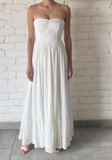 Hemant & Nandita | Nera Sweetheart-Neck Sleeveless Long Dress | White